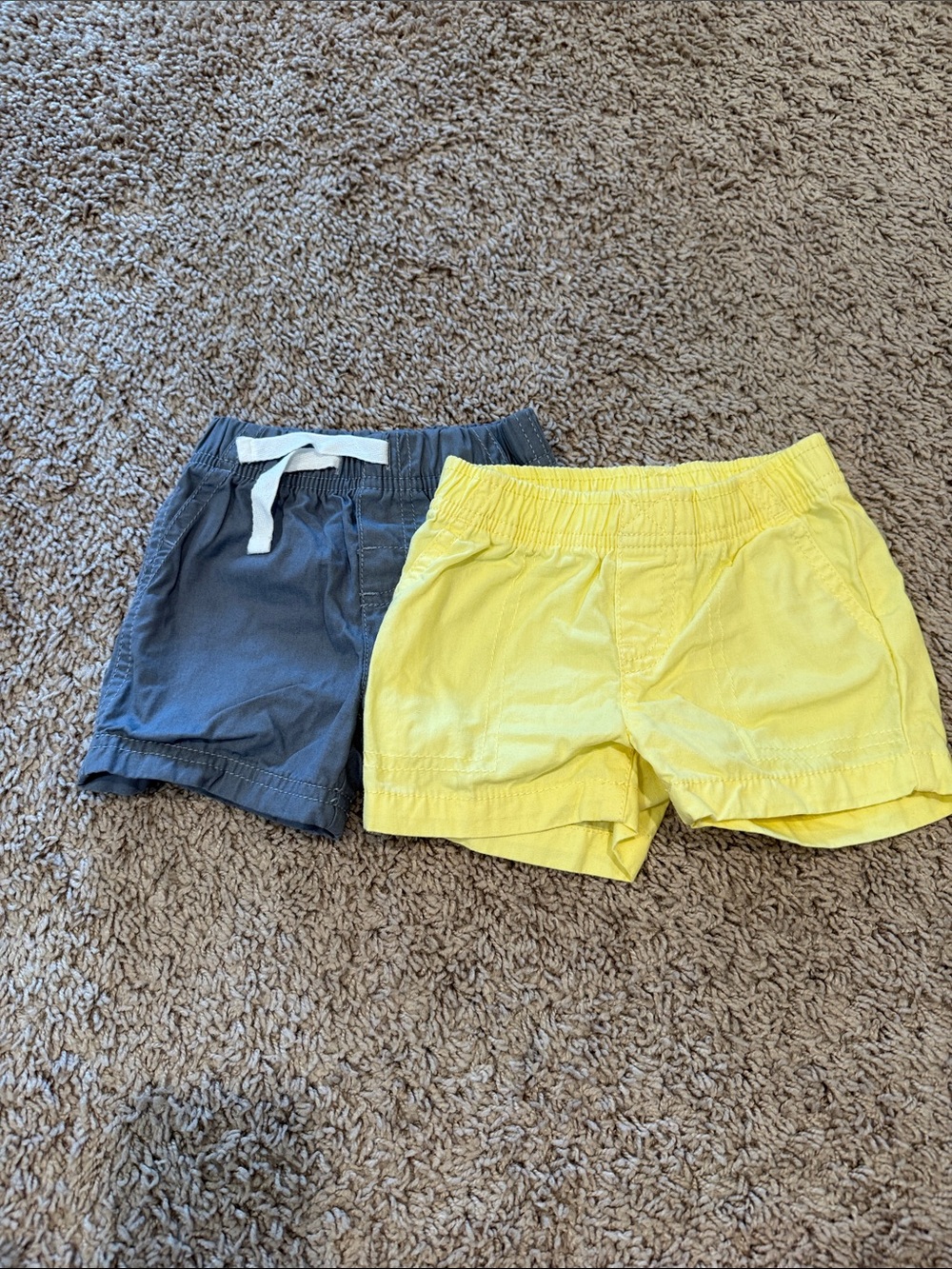 Carter's Yellow and Blue Elastic-Waist Kids Shorts Duo